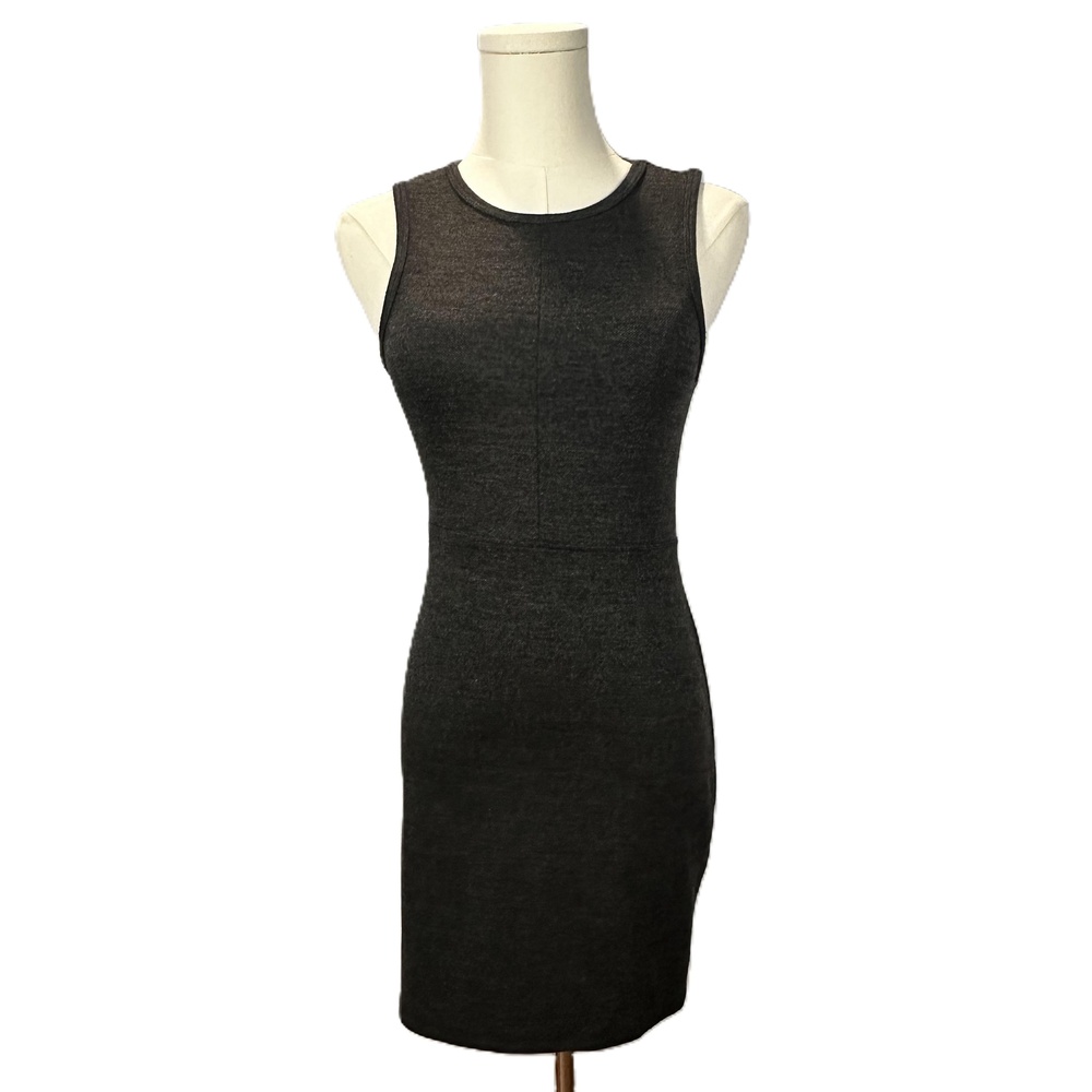 Topshop Gray Bodycon Dress Sleeveless Knee Length Form Fitting Sheath W US 6